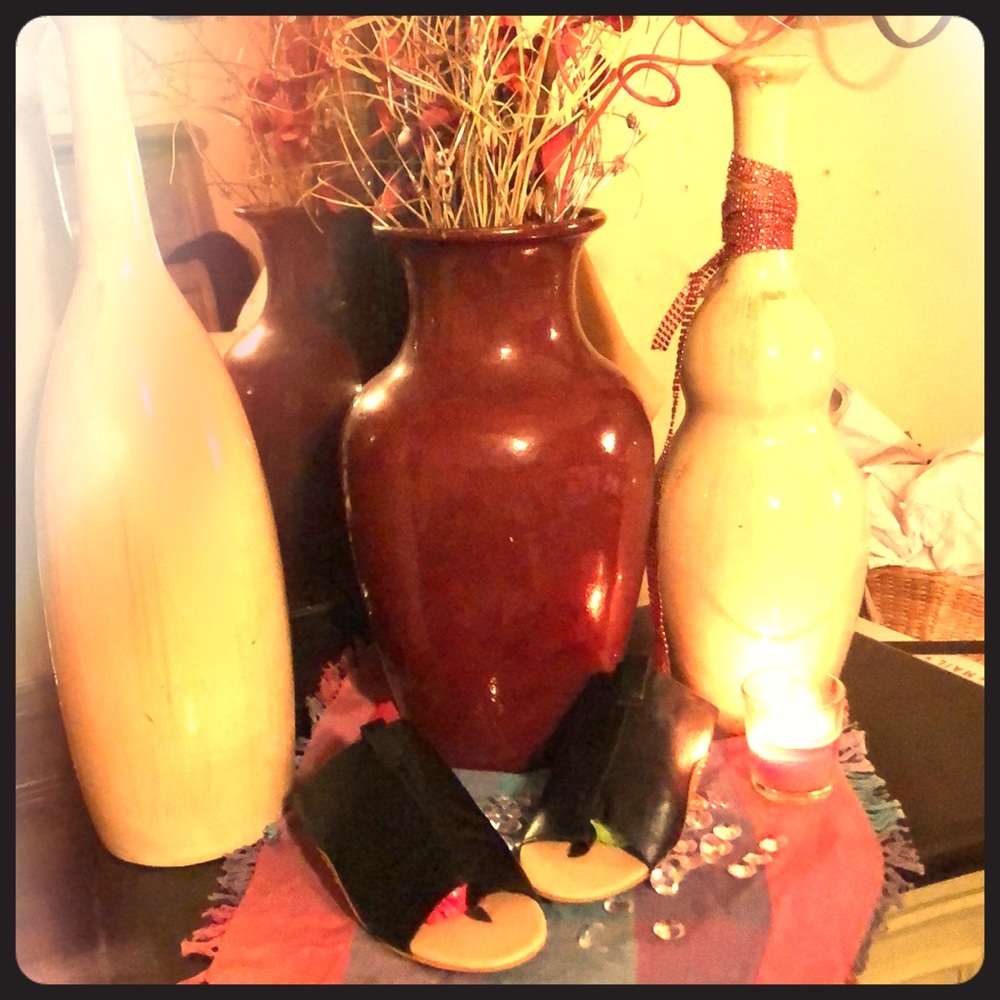 Black with brown and silver stud Sandle